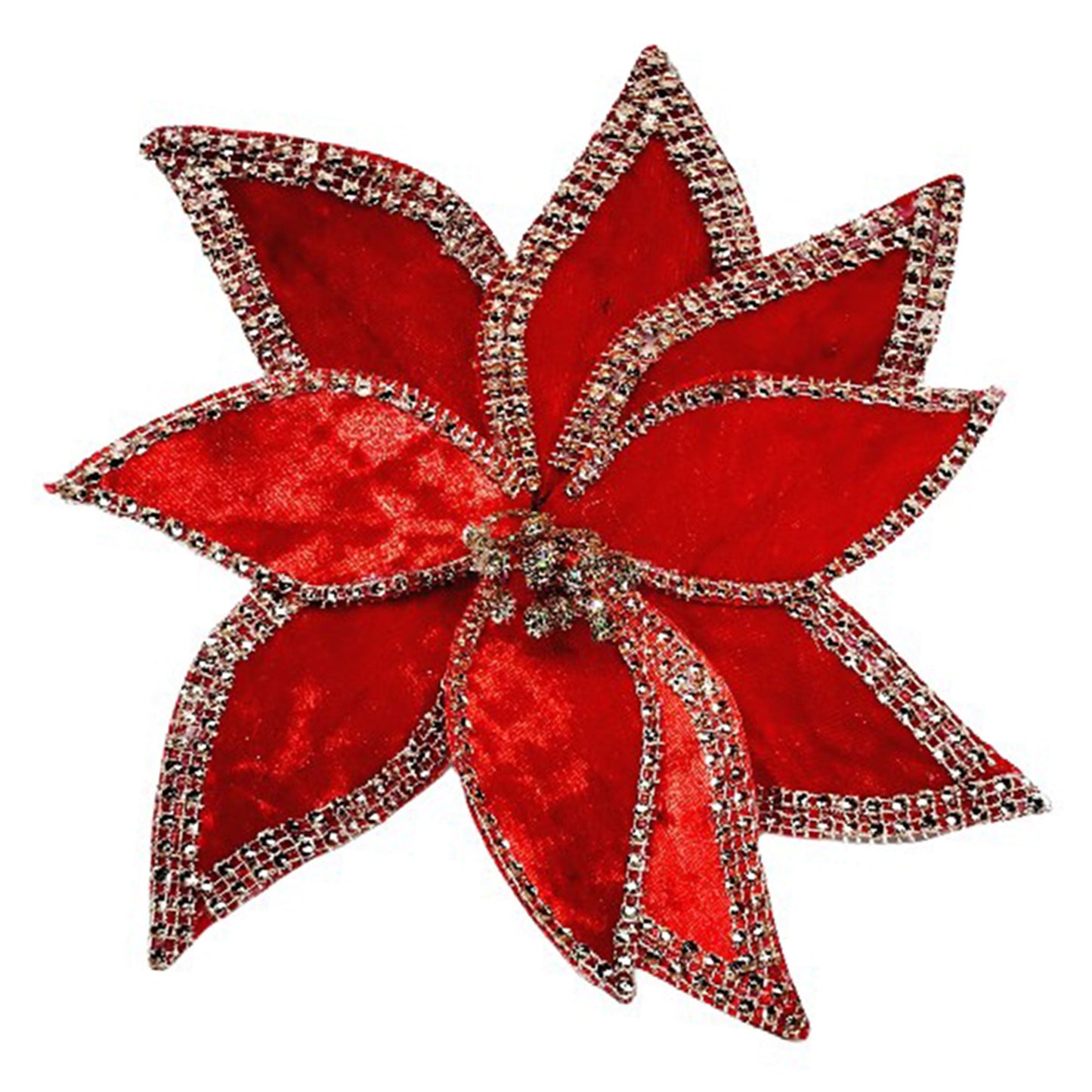 Poinsettia Red Braid Edge Clip on