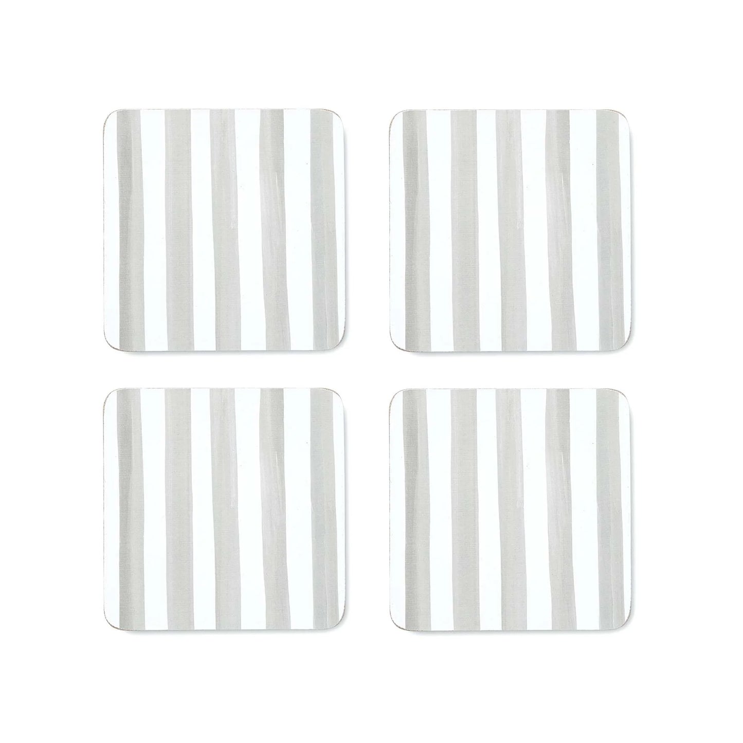 Taylor Stripe Neutral Square Coaster Set 4