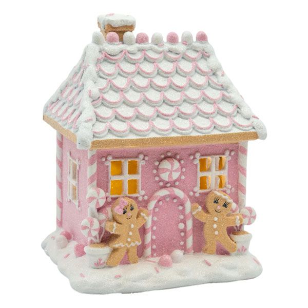 Gingerbread Pink House 22cm LED