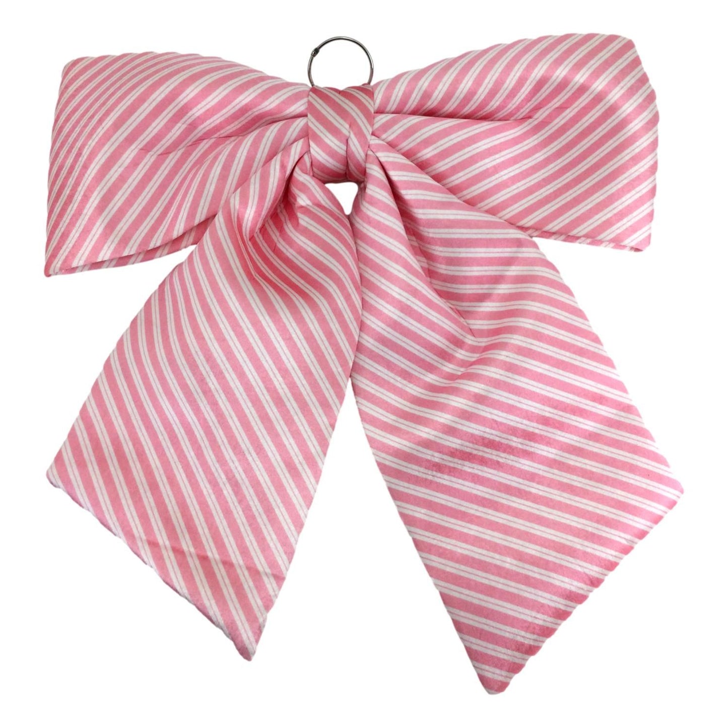Pink and White Stripe Bow