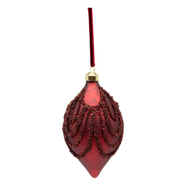 Burgundy Beaded Long Drop