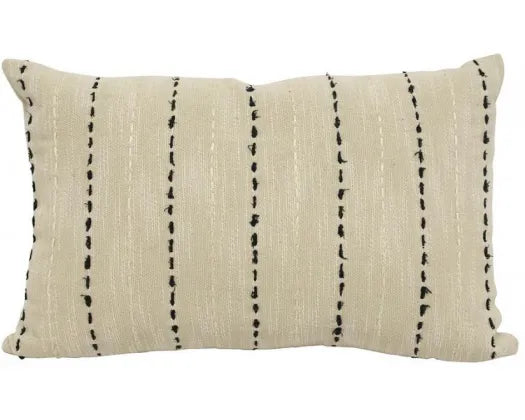 Kantha Embroidered Cushion Black/Taupe
