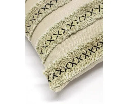 Havas Embroidered Cushion Natural/Black
