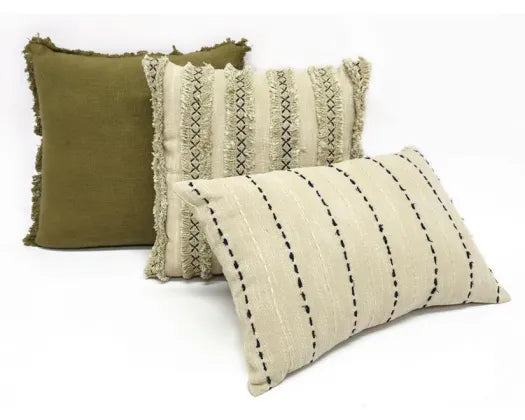 Solstice Slub Cotton Cushion Olive