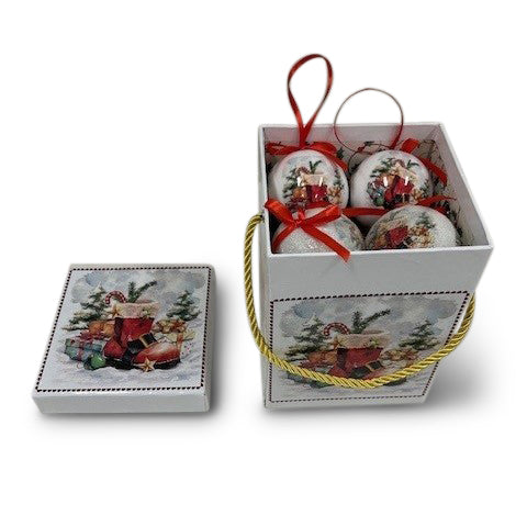 Music Box with Santa Boot Baubles