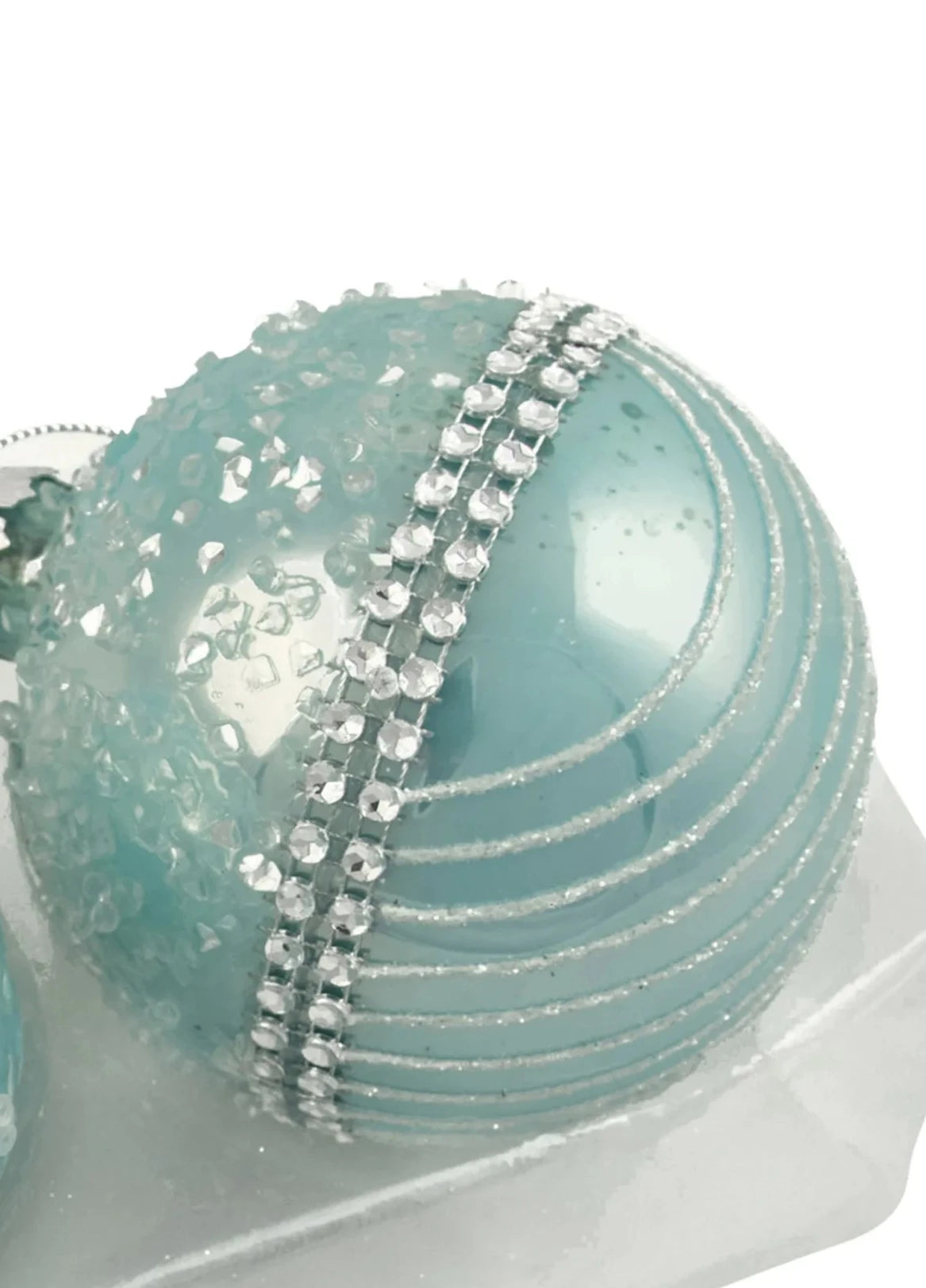 Teal, White, Silver Braid 8cm