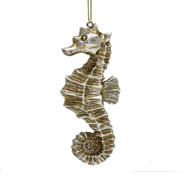 Champagne Seahorse Resin