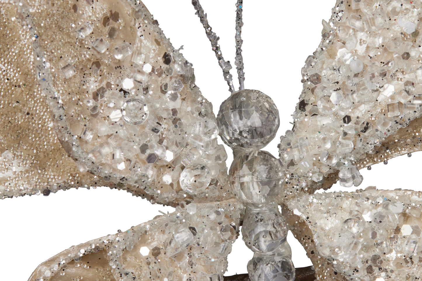 Icy Pearl Sequin Butterfly Clip on