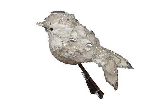 Icy Pearl Jeweled Bird Clip on