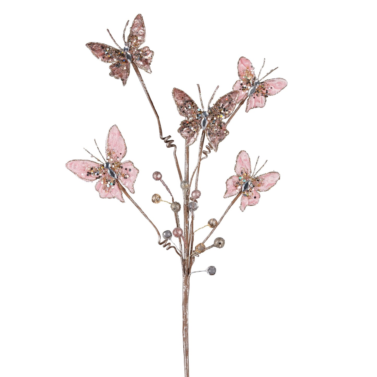 5 Pink Butterflies Stem 75cm