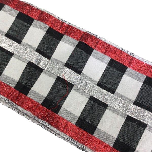 Black White Chequer Ribbon