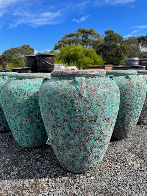 Lava Rock Handle Urn (Gleen Glaze)