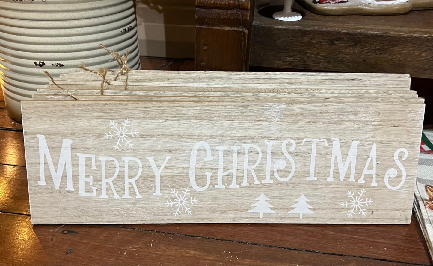 Merry Christmas Sign Natural