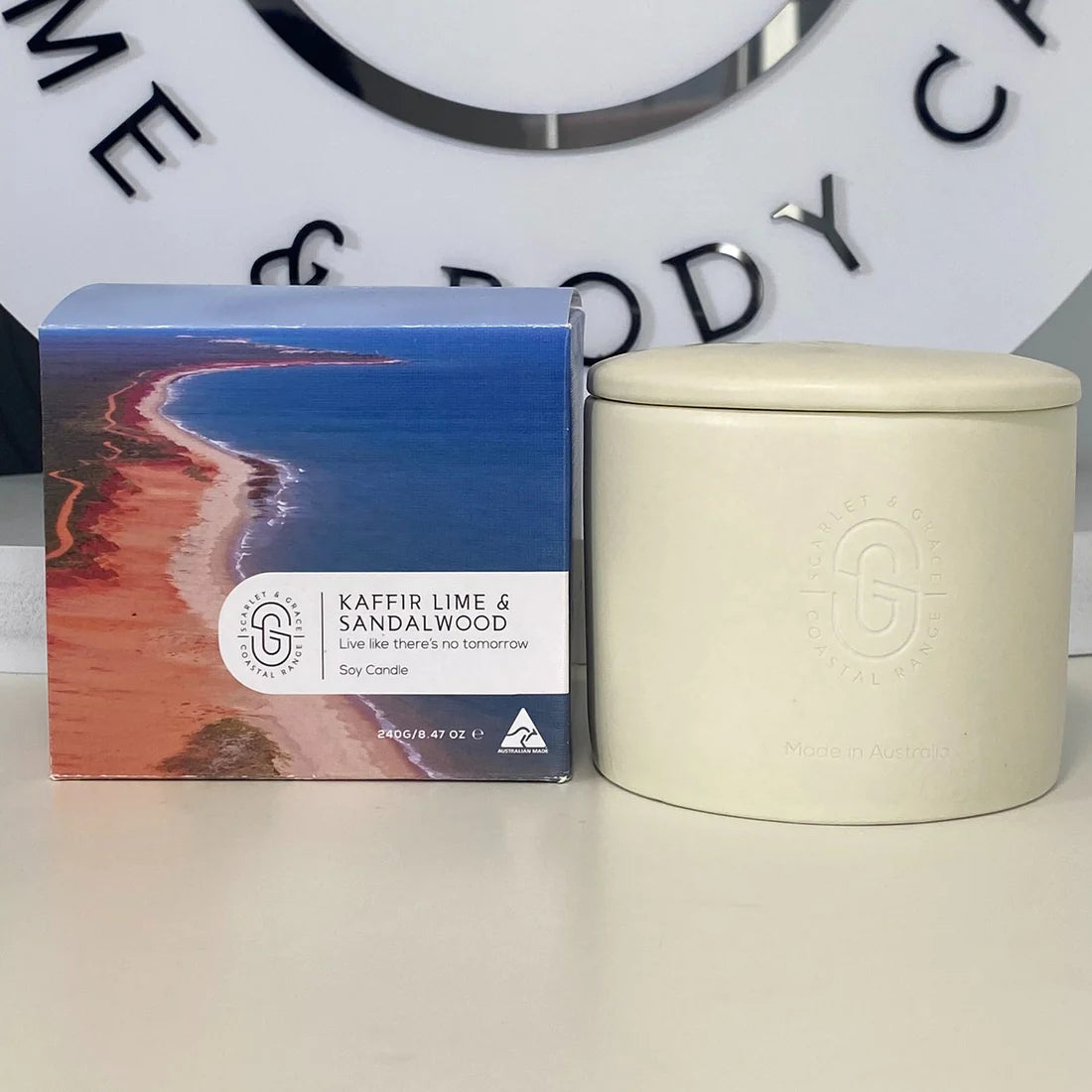 Ceramic Candle Kaffir Lime Sandalwood