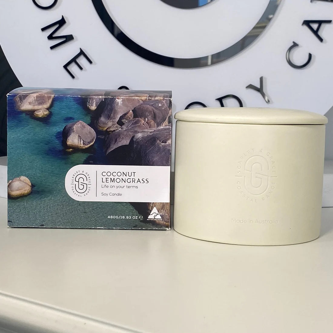 Ceramic Candle Coconut Lemongrass