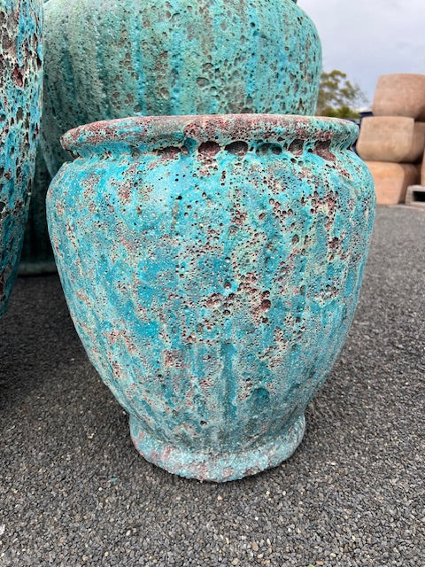 Green Lava Rock Pot Urn