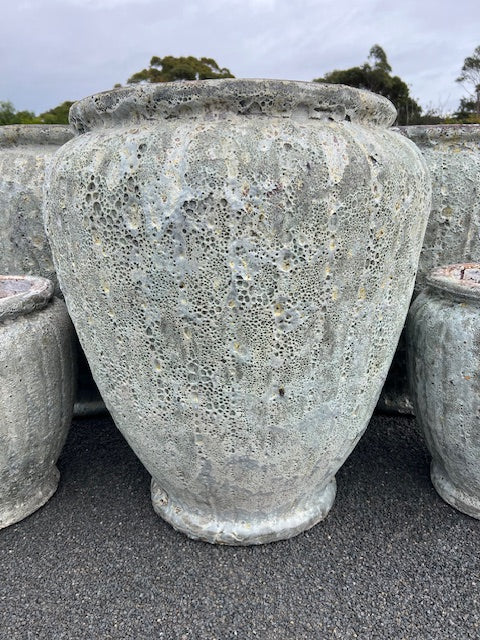 Grey Lava Rock Pot Urn Large