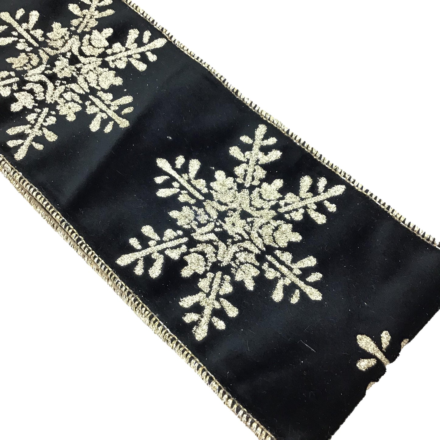 Black Snowflake Ribbon 4 inch