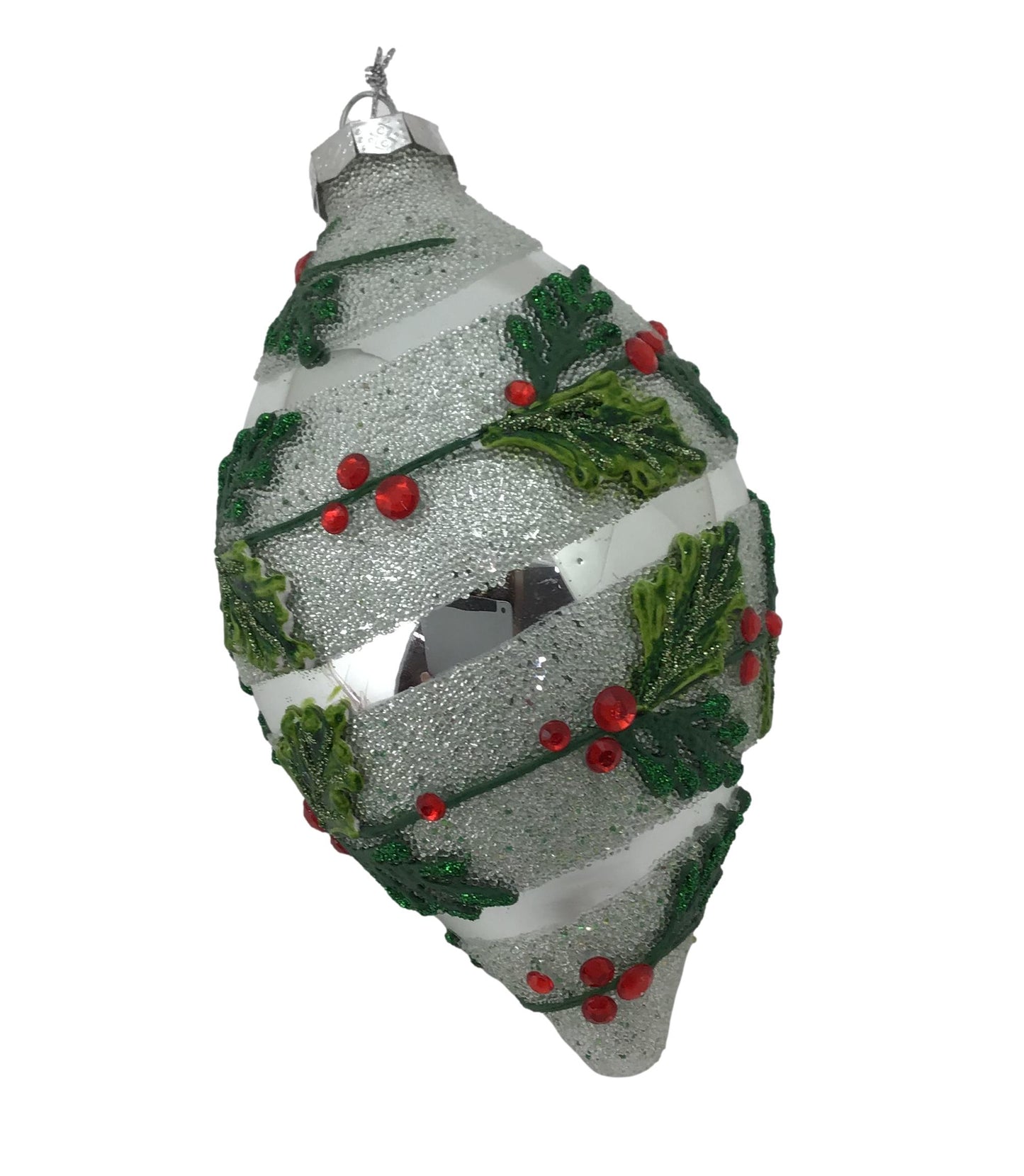 Holly Long Drop Bauble
