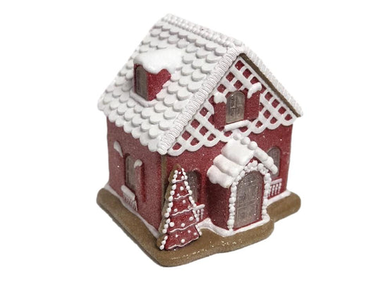 Red Gingerbread Led House 1