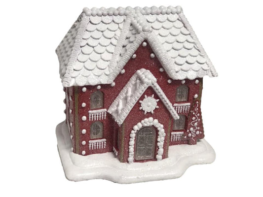 Red Gingerbread Led House 2