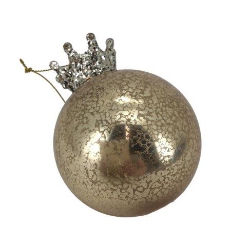 Gold Crowned Ball Ornament