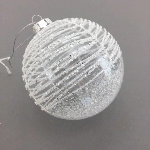 White Swirl Ball Ornament