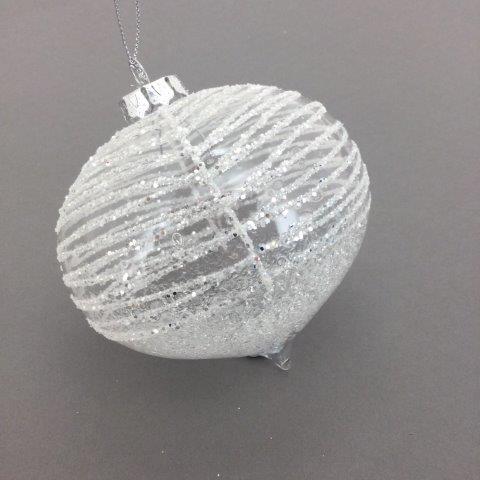 White Swirl Drop Ornament