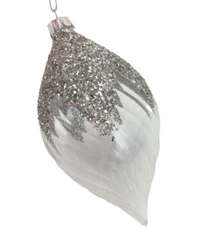 Silver Encrusted Long Drop Hang Ornament