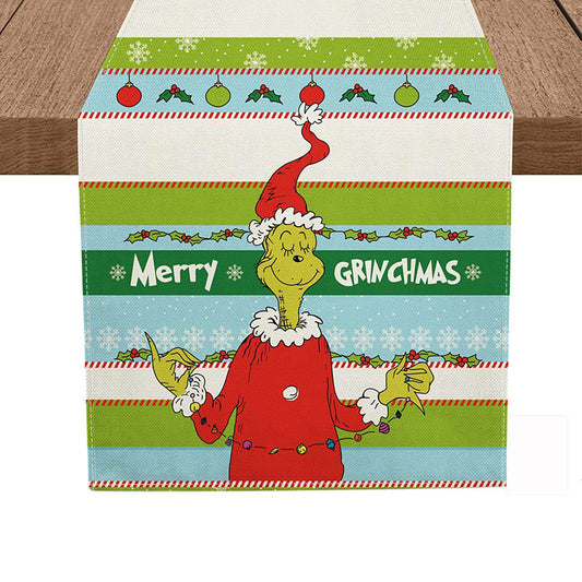 Green Grinch Christmas Table Runner