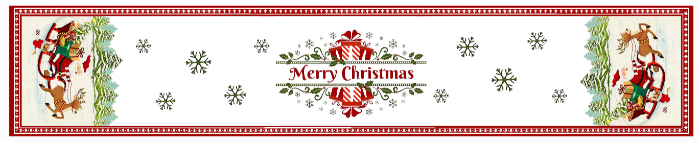 Santa in a sleigh Table Runner