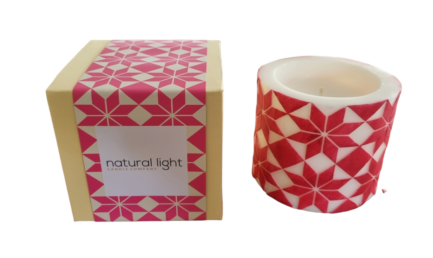 Pop Star 4" Rec Pillar White/Raspberry