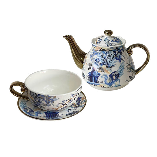 Milano Tea for One Blue White