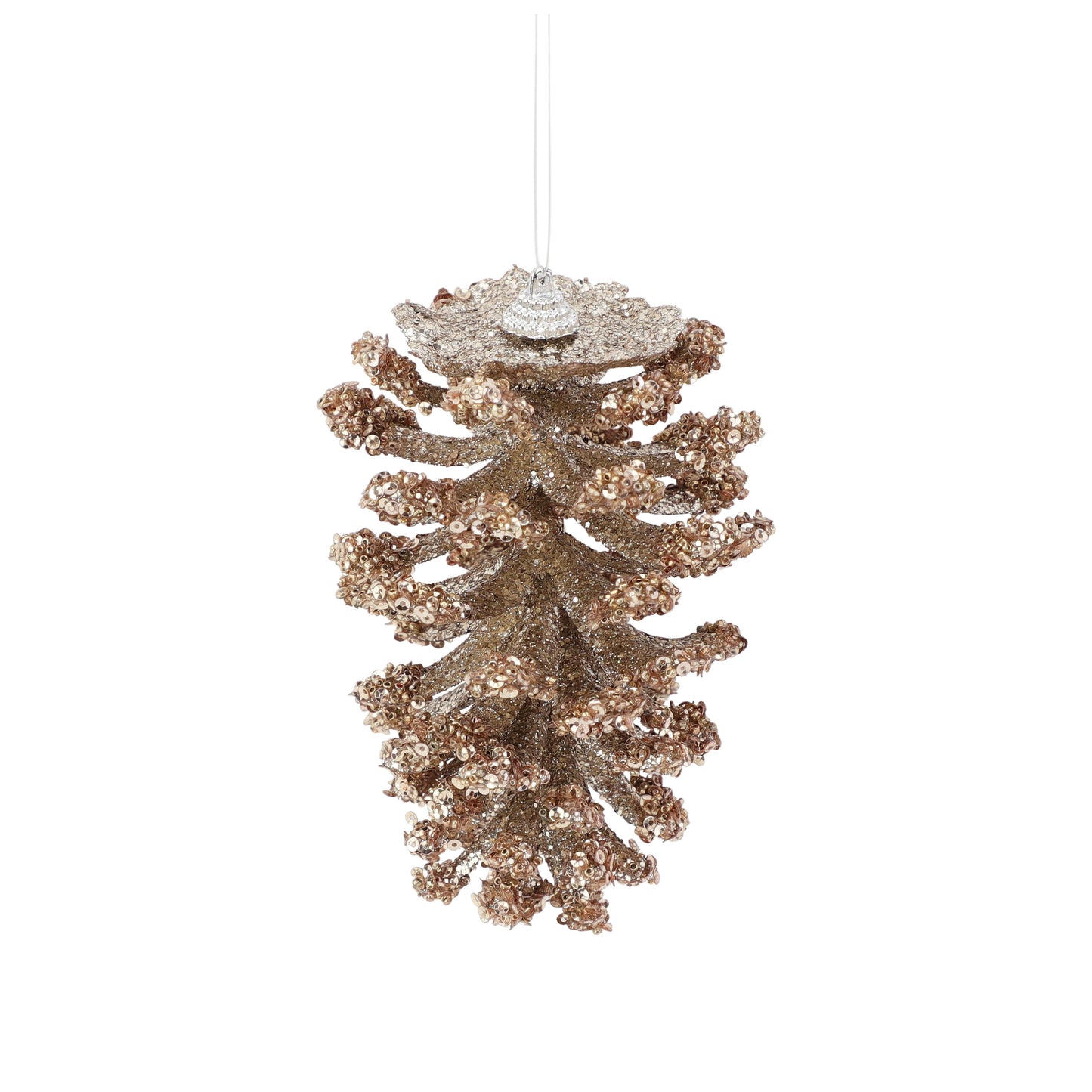 Sequin Pinecone Decoration Champagne