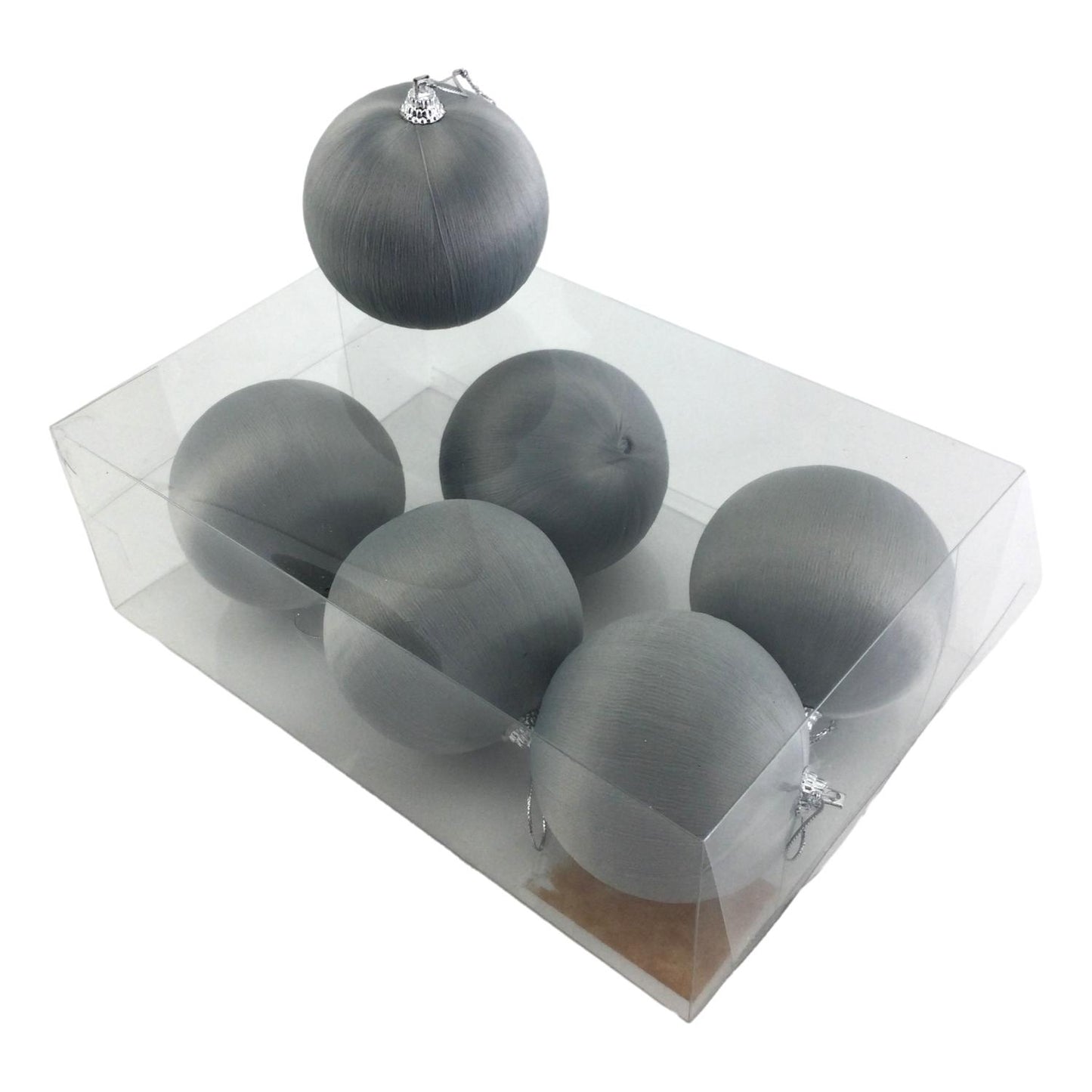 Grey Silk Ball 8cm Box of 6