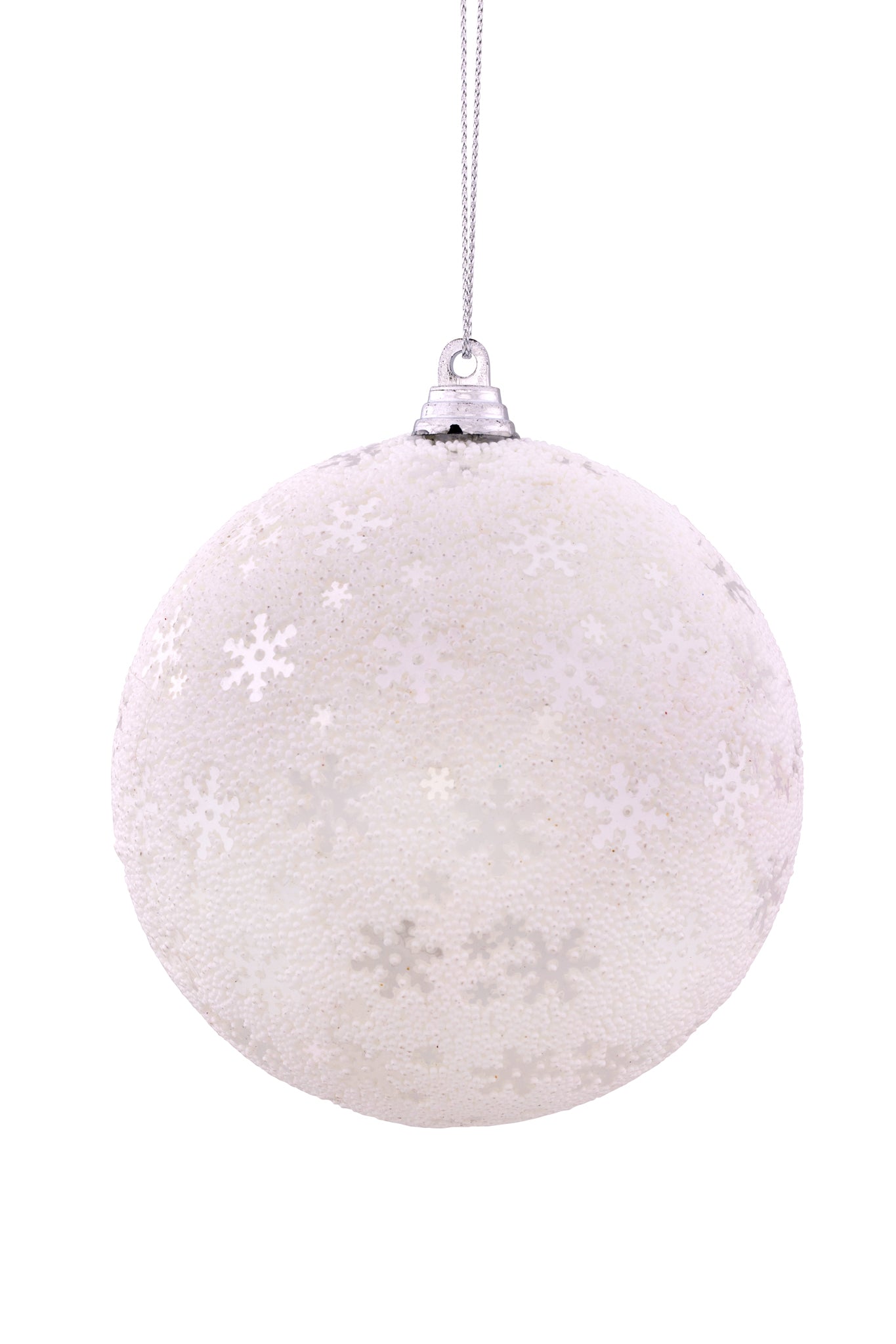 White with Snowflake Pattern Bauble