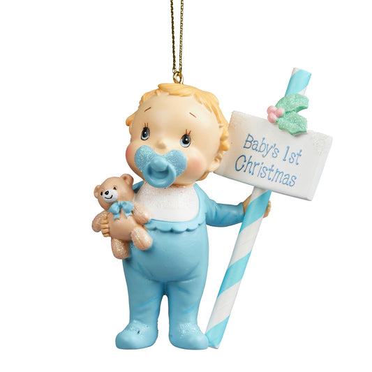 Babys 1st Christmas Blue 10cm