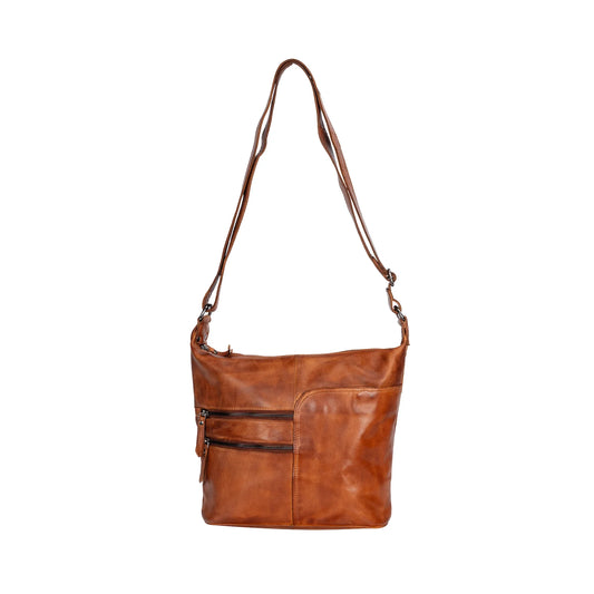 Leather Shoulder Bag Bianca Cognac