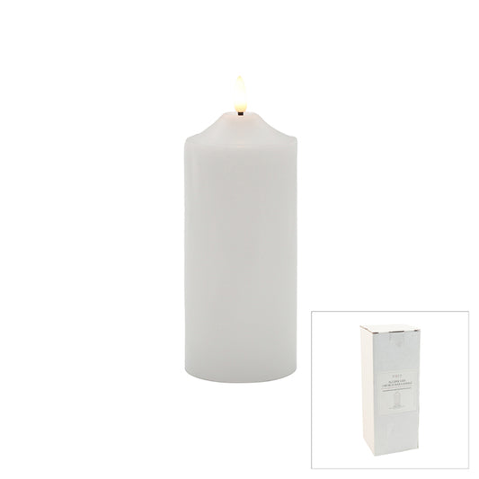 Ellipse Led White Church Candle 20cm