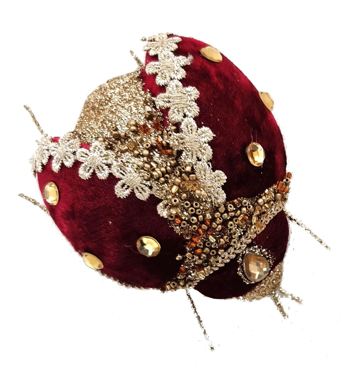 Felt Beetle Round Small Burgandy