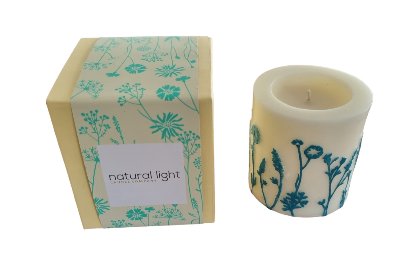 W/Flower 3" Rec Pill Wh/Porcelain Blue