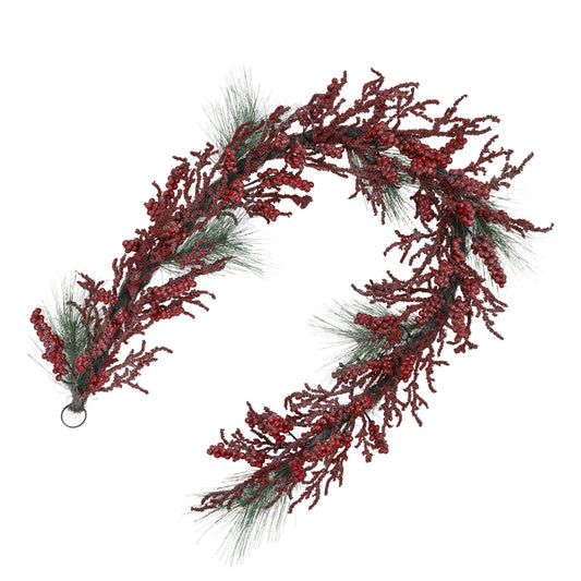 Green Garland with Red Berry 183cm