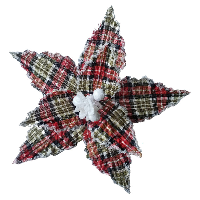 Poinsettia Tartan Clip on