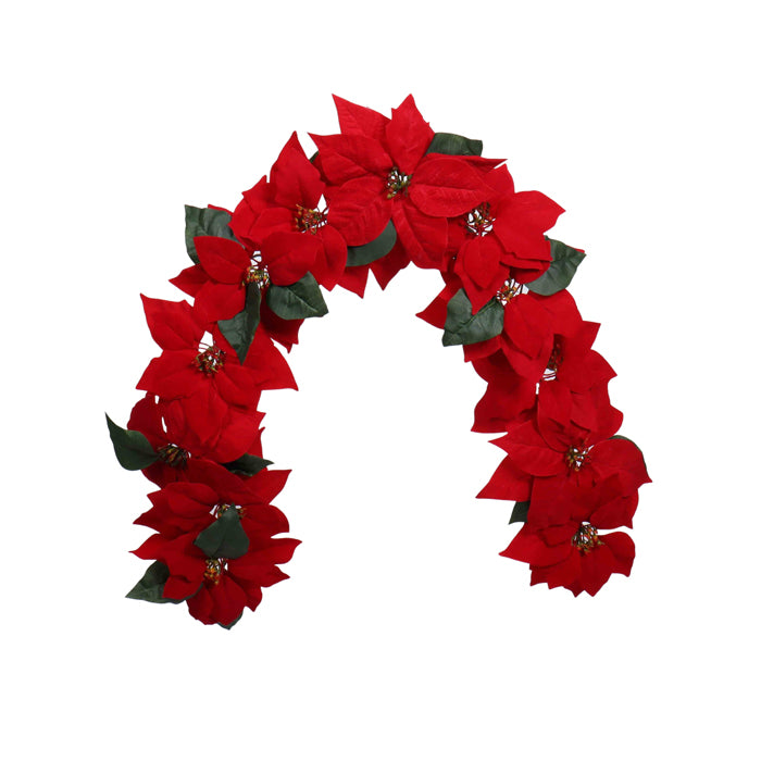 Red Poinsettia Garland