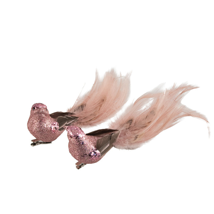 Feather Clip Pink Bird Champagne