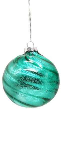 Dark Teal Glass Bauble Round Ball