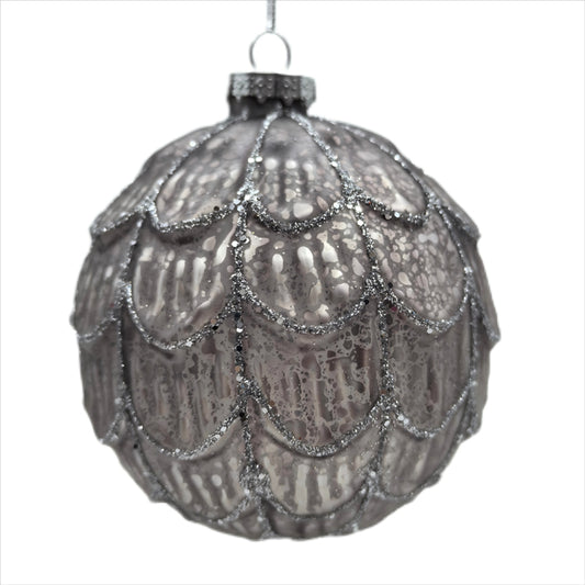 Fawn Silver Glass Bauble