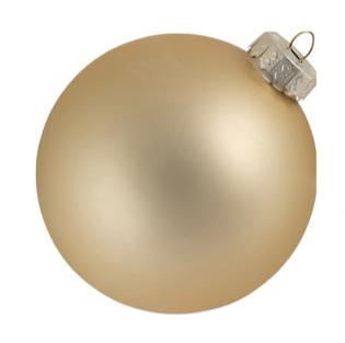 Glass Bauble 10cm Champagne Matt