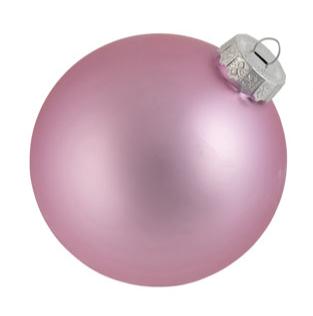 Glass Bauble 10cm Pink Matt