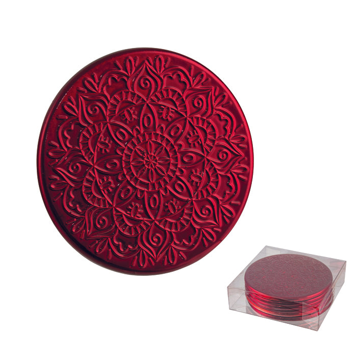 Filigree Coaster Red Set 6